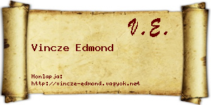 Vincze Edmond névjegykártya